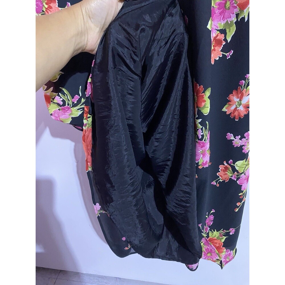 Vintage Ronni Nicole Dress 14 Black Floral Maxi Dainty Romantic Classy Modest - Picture 6 of 9
